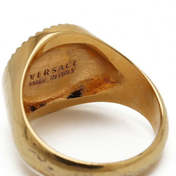 VERSACE Guilloche Medusa Ring GP Metal Gold Silver No. 18 #18 - Picture 4 of 7